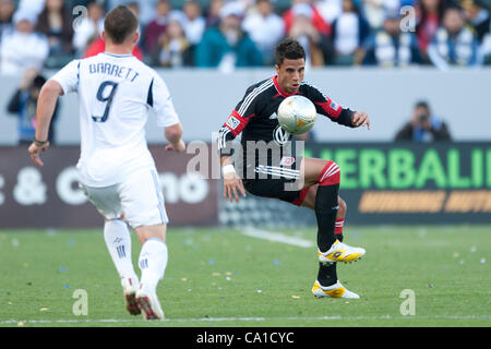 March 18, 2012 - Carson, California, U.S - D.C. United midfielder Marcelo Saragosa #11 controls the ball during the Major League Soccer game between DC United and the Los Angeles Galaxy at the Home Depot Center. The Galaxy went on to defeat United with a final of 3-1. (Credit Image: © Brandon Parry/ Stock Photo