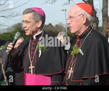 Archbishop Charles Brown, Papal Nuncio to Ireland with Cardinal Sean Brady, Primate of All Ireland in Armagh on Saint Patrick's Day 2012. 17th March 2012.CREDIT: LiamMcArdle.com Stock Photo