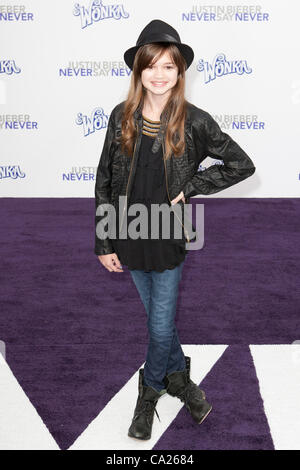 Feb. 8, 2011 - Los Angeles, California, U.S - Actress CIARA BRAVO arrives at Paramount Pictures Justin Bieber: Never Say Never premiere at Nokia Theater L.A. Live. (Credit Image: © Brandon Parry/ZUMAPRESS.com) Stock Photo