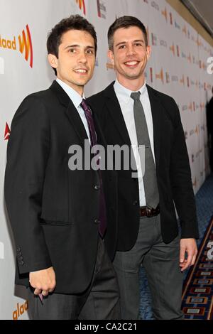 Charles Socarides, Stephen Karam at arrivals for 23rd Annual GLAAD Media Awards in NYC, Marriott Marquis Hotel, New York, NY March 24, 2012. Photo By: Steve Mack/Everett Collection Stock Photo