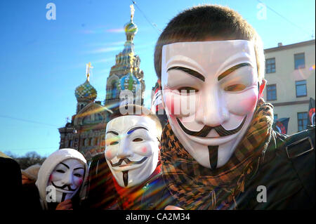 March 25, 2012 - St.-Petersburg, Russia - March 25,2012.St.Petersburg,Russia. Pictured: A protest rally of russian democratic opposition under the slogan of  held in St.Petersburg. (Credit Image: © PhotoXpress/ZUMAPRESS.com) Stock Photo
