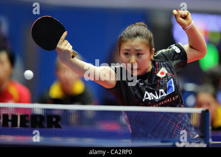 Kasumi Ishikawa (JPN), MARCH 27, 2012 - Table Tennis : Kasumi Ishikawa of  Japan in action during the LIEBHERR Table Tennis Team World Cup 2012  Championship division group C womens team match