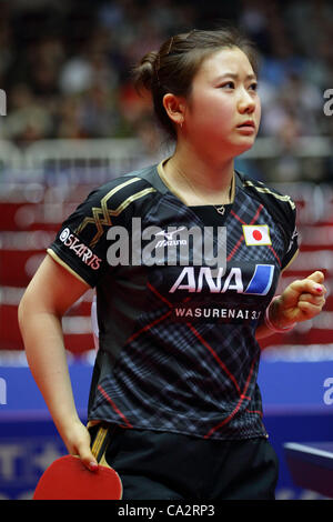 Kasumi Ishikawa (JPN), MARCH 27, 2012 - Table Tennis : Kasumi Ishikawa of  Japan in action during the LIEBHERR Table Tennis Team World Cup 2012  Championship division group C womens team match