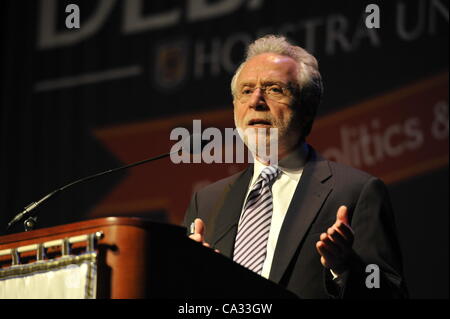 Wolf Blitzer, anchor of CNN’s The Situation Room, speaking at Hofstra University on Thursday, March 29, 2012, in Hempstead, New York, USA. During Blitzer's talk, he shared news clips, including from CNN presidential primary debates he moderated. Hofstra's 'The World Today' event is part of “Debate 2 Stock Photo