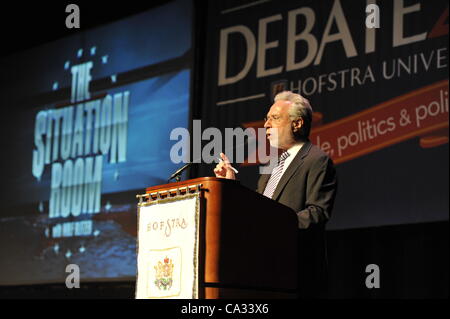 Wolf Blitzer, anchor of CNN’s The Situation Room, speaking at Hofstra University on Thursday, March 29, 2012, in Hempstead, New York, USA. During Blitzer's talk, he shared news clips, including from CNN presidential primary debates he moderated and Election Night 2008 which he anchored. Hofstra's 'T Stock Photo