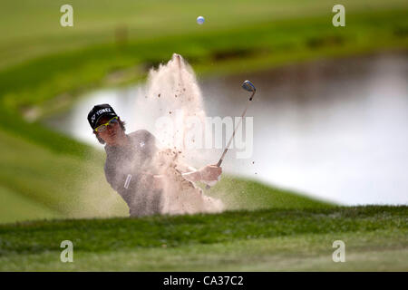 Ryo Ishikawa (JPN), MARCH 23, 2012 - Golf : Ryo Ishikawa of Japan shoots a par shot from the sand trap on the 11th hole during the second round of the Arnold Palmer Invitational at Arnold Palmer's Bay Hill Club and Lodge in Orlando, Florida. (Photo by Thomas Anderson/AFLO)(JAPANESE NEWSPAPER OUT) Stock Photo