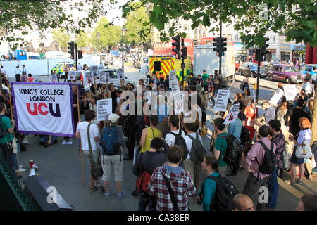Wednesday 30th May 2012 students held a demonstration in solidarity  for Canadian students in Quebec. The protest began at Canada House in Trafalgar Square before moving off to the Canadian High Commission. Credit Line : Credit:  HOT SHOTS / Alamy Live News Stock Photo