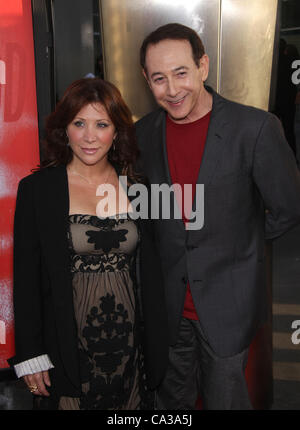 May 30, 2012 - Hollywood, California, U.S. - CHERI OTERI & PAUL REUBENS arrives for the premiere of the 5th Season of 'True Blood' at the Cinerama Dome theater. (Credit Image: © Lisa O'Connor/ZUMAPRESS.com) Stock Photo