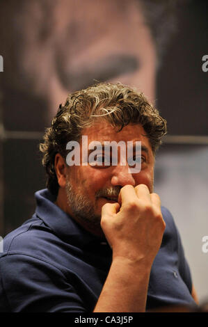 Argentinian tenor Jose Cura speaks during the press conference before his concert on Saturday in Olomouc, Czech Republic, on Friday, June 1, 2012. (CTK Photo/Ludek Perina) Stock Photo