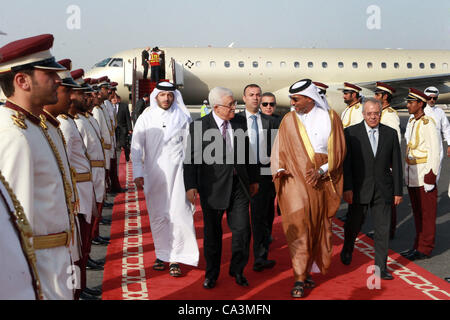 Doha, Doha, Qatar - Palestinian President, Mahmoud Abbas (Abu Mazen) access to Qatar, on May 19, 2012  (Credit Image: © Thaer Ganaim/APA Images/ZUMAPRESS.com) Stock Photo