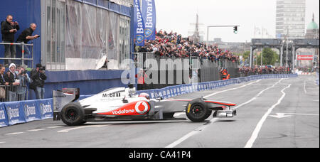 Jenson Button Formula one driver taking part in the Bavaria City Racing In Dublin Ireland 3rd June 2012 Stock Photo