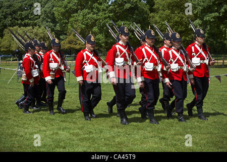 Isle of Wight, UK Sunday 3 June 2012. Jubilee celebrations at Osborne House, East Cowes. The British Redcoats are portrayed by The Diehard Company, dedicated re-enactors, members of the Victorian Military Society Stock Photo