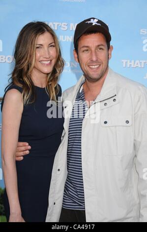 June 4, 2012 - Los Angeles, California, USA - Jun 04, 2012 - Los Angeles, California, USA - Actor ADAM SANDLER, wife JACKIE at the 'That's My Boy' World Premiere held at the Regency Village Theater. (Credit Image: © Paul Fenton/ZUMAPRESS.com) Stock Photo