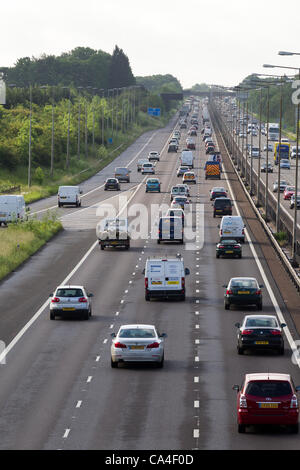 6th May 2012. M1 Motorway Junction 15. Northampton England UK. Slow ...