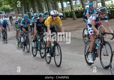 06.06.2012 La Clayette, France. Criterium du Dauphine Stage 3. Bradley Wiggins Team Sky. Stock Photo