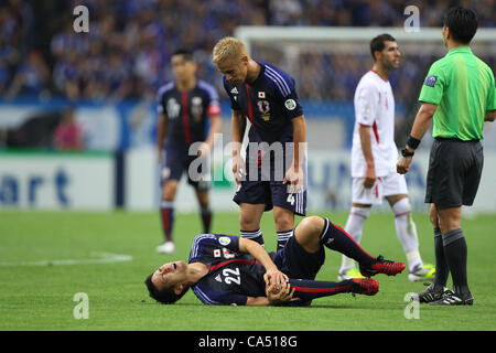 (U to D)  Keisuke Honda (JPN),  Maya Yoshida (JPN),  JUNE 8, 2012 - Football / Soccer :  FIFA World Cup Brazil 2014 Asian Qualifier  Final Round Group B  between Japan 6-0 Jordan  at Saitama Stadium 2002, Saitama, Japan.  (Photo by YUTAKA/AFLO SPORT) [1040] Stock Photo