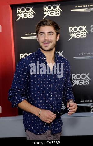 Zac Efron at arrivals for ROCK OF AGES Premiere, Grauman's Chinese Theatre, Los Angeles, CA June 8, 2012. Photo By: Michael Germana/Everett Collection Stock Photo