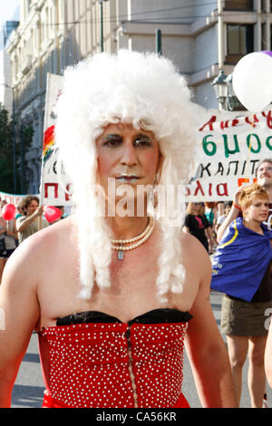 June 9, 2012 - Athens, Greece - Gay community in Greece parades in the center of Athens (Credit Image: © Aristidis Vafeiadakis/ZUMAPRESS.com) Stock Photo