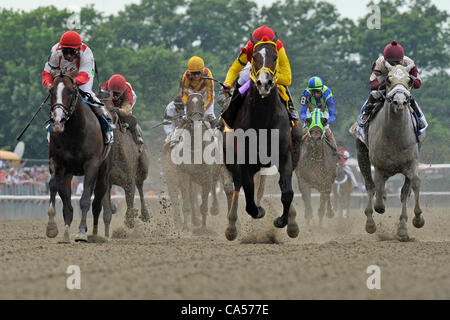 Feb. 8, 2007 - New York, New York, U.S. - Willie Martinez aboard Trinniberg wins the The Woody Stephens Stakes at Belmont Park on Preakness Day in Elmont, NY on 06/09/12. (Credit Image: © Ryan Lasek/Eclipse/ZUMAPRESS.com) Stock Photo