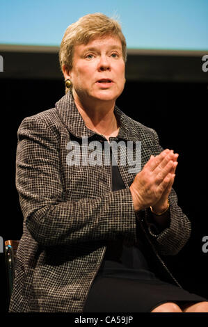 Rose Gottemoeller, American Under Secretary of State for Arms Control and International Security giving The Joseph Rotblat Lecture 2012 at The Telegraph Hay Festival 2012, Hay-on-Wye, Powys, Wales, UK Stock Photo