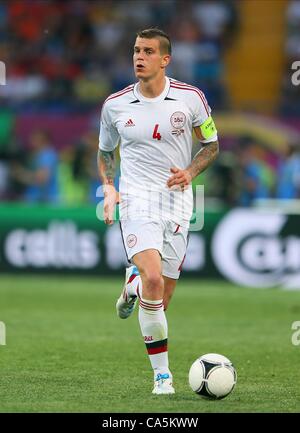 DANIEL AGGER DENMARK LIVERPOOL FC DENMARK & LIVERPOOL FC METALIST STADIUM KHARKIV UKRAINE UKRAINE 09 June 2012 Stock Photo