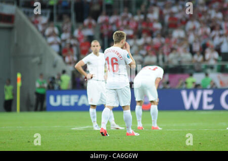 16.06.2012 Wroclaw, Poland. Polish players are distraught after the ...