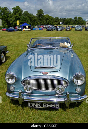 Woburn Bedforshire UK A Austin Healey 3000 mark lll  on display for all to see  at the classic car day Stock Photo