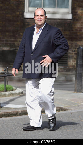 London - Founder of Easyjet, Stelios Haji-Ioannou visiting10 Downing Street, London - June 20th 2012  Photo by Keith Mayhew