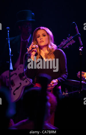 June 20, 2012 - Singer/Songwriter Lisa Marie Presley, daughter of Elvis and Priscilla Presley, performs an intamite show at the Bottom Lounge in Chicago, IL.  The ''Princess of Rock and Roll'' is on tour promoting her third studio album ''Storm & Grace'' which was relased on May 15th, 2012. (Credit Image: © Maureen Vana/ZUMAPRESS.com) Stock Photo