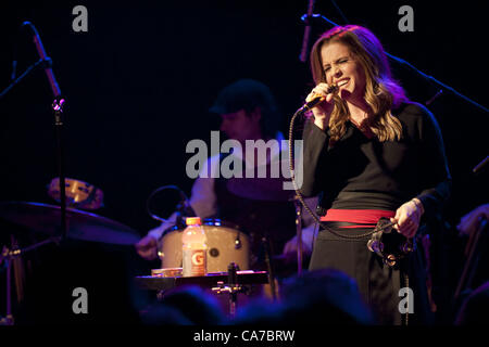 June 20, 2012 - Singer/Songwriter Lisa Marie Presley, daughter of Elvis and Priscilla Presley, performs an intamite show at the Bottom Lounge in Chicago, IL.  The ''Princess of Rock and Roll'' is on tour promoting her third studio album ''Storm & Grace'' which was relased on May 15th, 2012. (Credit Image: © Maureen Vana/ZUMAPRESS.com) Stock Photo