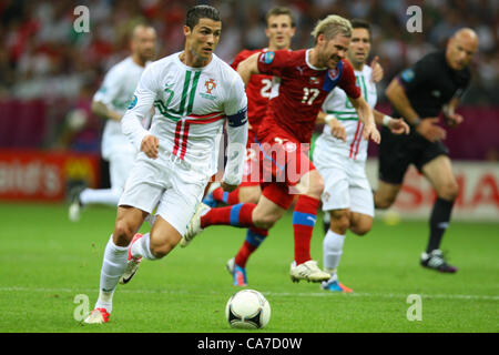 21.06.2012. Warsaw, Poland. UEFA EURO 2012 Quarter-final.  CZECH REPUBLIC versus PORTUGAL. CRISTIANO RONALDO (POR) Stock Photo
