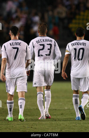 ROBBIE KEANE & DAVID BECKHAM & LA GALAXY CARSON LOS ANGELES CALIFORNIA USA 23 June 2012 Stock Photo