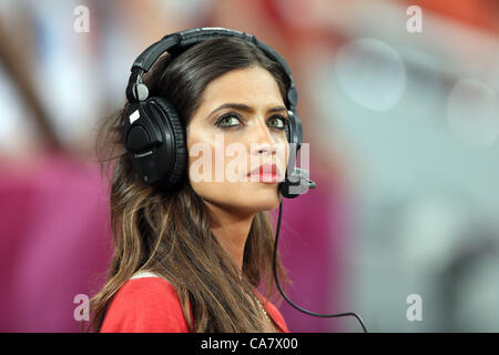 SARA CARBONERO IKER CASILLAS GIRLFRIEND DONBASS ARENA DONETSK UKRAINE 23 June 2012 Stock Photo