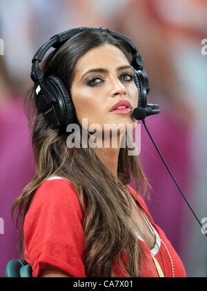 SARA CARBONERO IKER CASILLAS GIRLFRIEND DONBASS ARENA DONETSK UKRAINE 23 June 2012 Stock Photo