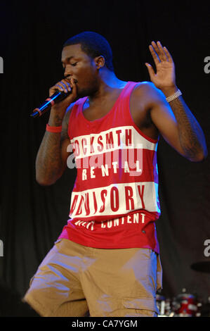 June 20, 2012 - Raleigh, North Carolina, U.S. - Rap artist MEEK MILL performing at the Time Warner Cable Music Pavilion located in Raleigh as part of the Club Paradise Tour (Credit Image: © Tina Fultz/ZUMAPRESS.com) Stock Photo