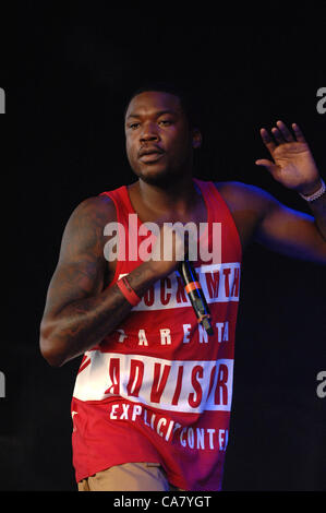 June 20, 2012 - Raleigh, North Carolina, U.S. - Rap artist MEEK MILL performing at the Time Warner Cable Music Pavilion located in Raleigh as part of the Club Paradise Tour (Credit Image: © Tina Fultz/ZUMAPRESS.com) Stock Photo
