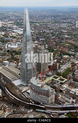 London, UK. The Shard's baby brother, The Place, begins to put on weight as construction continues apace. Stock Photo