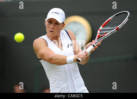 SAMANTHA STOSUR AUSTRALIA THE ALL ENGLAND TENNIS CLUB WIMBLEDON LONDON ENGLAND 27 June 2012 Stock Photo