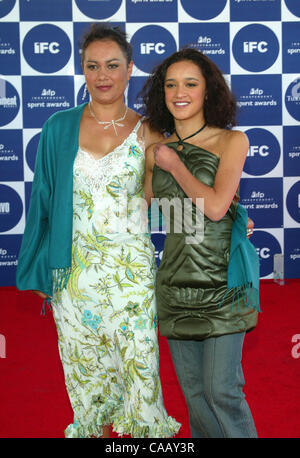 Feb 28, 2004; Santa Monica, California, USA; Actress KEISHA CASTLE-HUGHES & MOTHER at the 2004 IFP Independent Spirit Awards held in a tent on Santa Monica Beach. Stock Photo