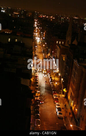 Mar 25, 2004; New York, NY, USA; A view of lower Manhattan at night. Stock Photo