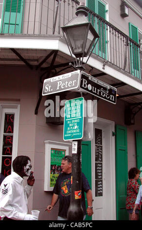 May 01, 2004; New Orleans, Louisiana, USA; Bourbon Street in the French Quarter. Stock Photo