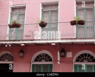 May 01, 2004; New Orleans, Louisiana, USA; Colorful buildings in the French Quarter. Stock Photo