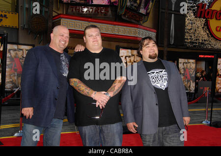 Jun. 03, 2010 - Hollywood, California, U.S. - Rick Harrison, Corey Harrison and Austin Chumlee Russell during the premiere of the new movie from 20th Century Fox THE A-TEAM, held at Grauman's Chinese Theatre, on June 3, 2010, in Los Angeles.. 2010.K65126MGE(Credit Image: Â© Michael Germana/Globe Pho Stock Photo