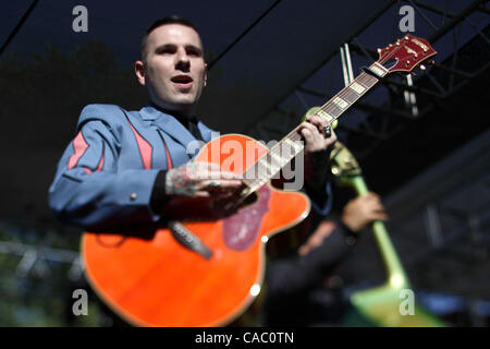 Nick 13 of Tiger Army performs at the 2007 Vans Warped Tour at the ...