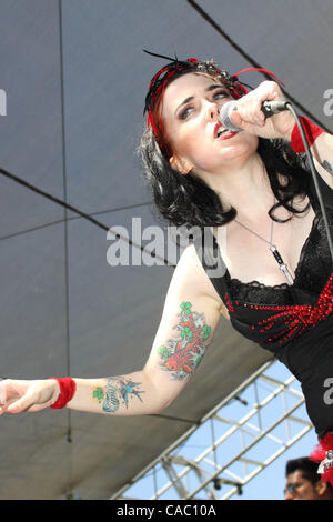 Rockabilly diva Devil Doll (Colleen Duffy), performing at the 16th ...