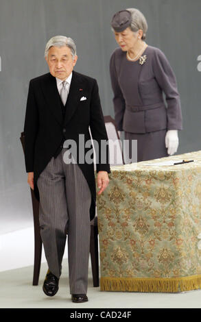 Aug 15, 2010 - Tokyo, Japan - Japanese Emperor Akihito (L) and Empress Michiko (R) attend the memorial service marking the 65th anniversary of the end of World War II at Nippon Budokan in Tokyo, Japan. (Credit Image: © Junko Kimura/Jana/ZUMApress.com) Stock Photo