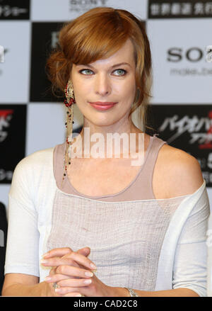 Sep 3, 2010 - Tokyo, Japan - Actress MILLA JOVOVICH attends the press conference promoting their movie 'Resident Evil: Afterlife 3D' in Tokyo, Japan. The movie will open on September 10 worldwide. (Credit Image: © Junko Kimura/Jana/ZUMApress.com) Stock Photo