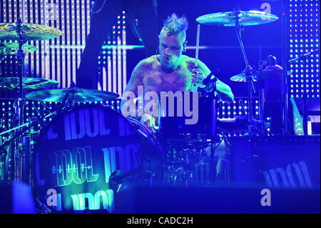Drummer Jeremy Colson of Billy Idol performed a live concert at the ...