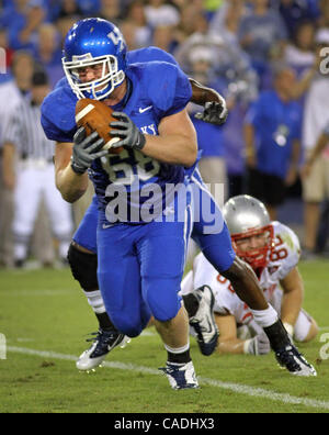 Sept. 11, 2010 - Lexington, Kentucky, USA -  University of Kentucky's LUKE MCDERMOTT caught an interception in the first half as the University of Kentucky played Western Kentucky University at Commonwealth Stadium. Kentucky won the game, 63-28. (Credit Image: © David Stephenson/ZUMApress.com) Stock Photo