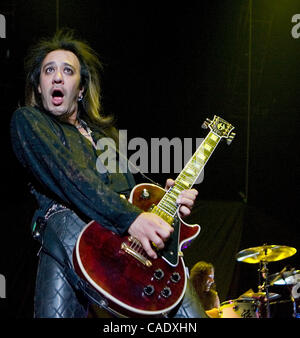 Aug 17, 2010 - Broomfield, Colorado, U.S. - Guitarist JEFF LABAR of Cinderella performs live at the 1st. Bank Center in Broomfield, CO. (Credit Image: © Hector Acevedo/ZUMApress.com) Stock Photo